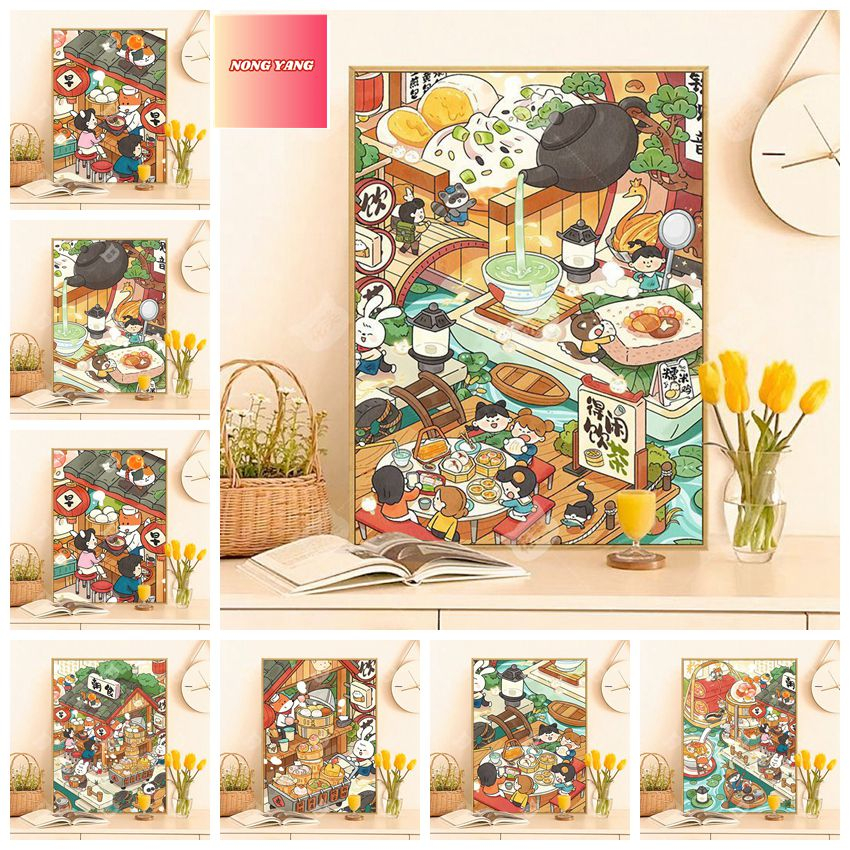 Nong Yang-30*40cm/40*50cm- loạt thực phẩm--tranh tô màu theo số-tranh số hóa-tranh số-tranh số hoá anime-tranh sơn dầu số hoá-tranh số hóa theo yêu cầu-tranh sơn dầu số -tranh số hoá mini-tranh tô màu theo số cô gái