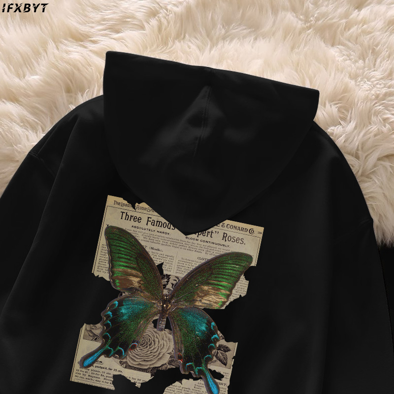 Áo Hoodie Cotton IFXBYT áo dài tay form rộng in hình boy phố unisex 100% cotton-B0093