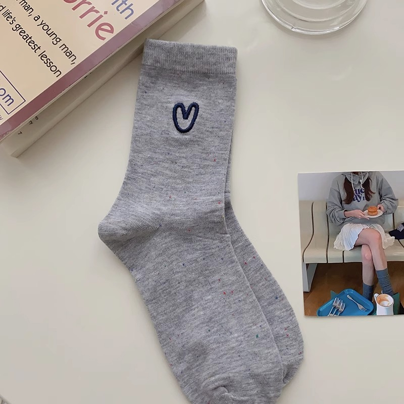 Thời Trang Vớ cotton Họa Tiết Chấm Bi Hình Trái Tim Dành Cho Bé Gái