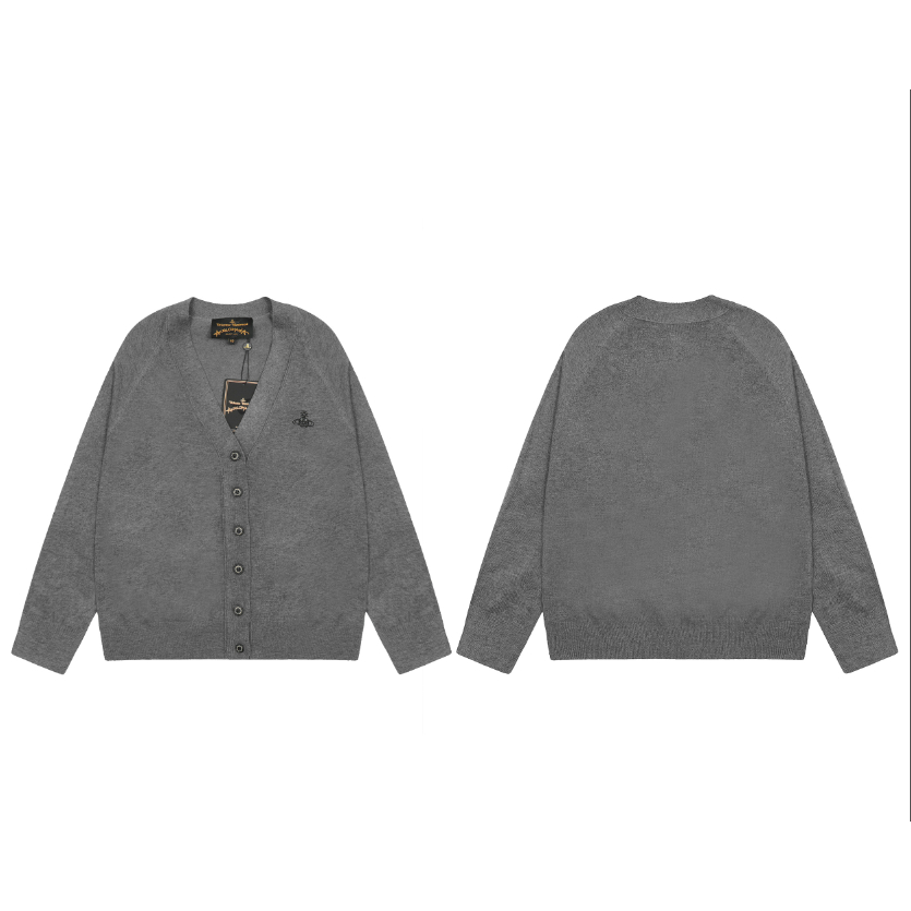 ❤️Ready stock ❤️ * Vivienne * westwood * Áo Khoác cardigan Dệt Kim Thêu Chữ Đa Năng Xu Hướng