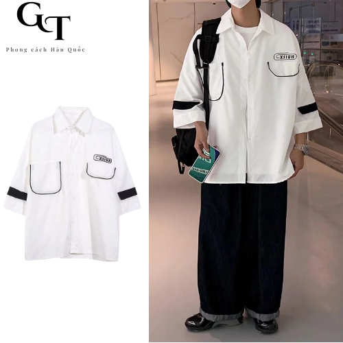 Áo sơ mi phong cách Hàn Quốc áo sơ mi nam thời trang unisex áo sơ mi form rộng simple oversize áo nam có cổ áo sơ mi unisex