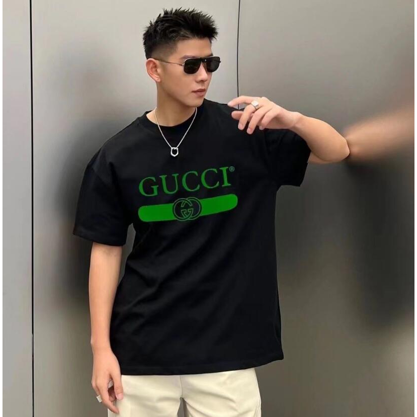 Gucc1 fashion in cotton unisex crew neck short-sleeved t-shirt