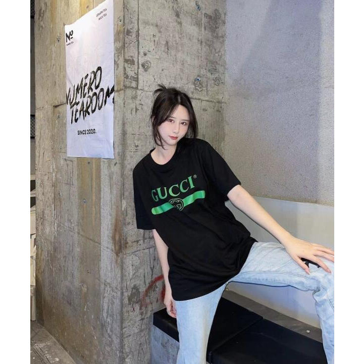 Gucc1 fashion in cotton unisex crew neck short-sleeved t-shirt