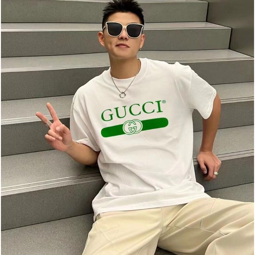 Gucc1 fashion in cotton unisex crew neck short-sleeved t-shirt