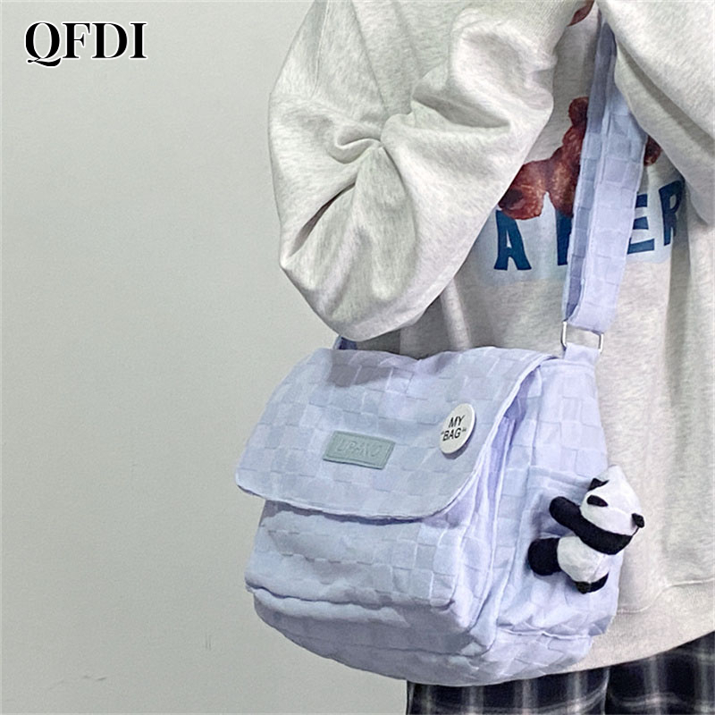 QFDI Túi tote Đeo Vai Sức Chứa Lớn Đơn Giản Thời Trang Phong Cách Nhật Bản Cho Nữ