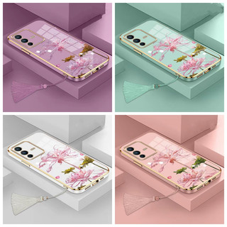 ốp lưng Vivo V17 V20 Pro V15 Pro V15 Y81 Y81S Y91C Y1S V19 Thẳng cạnh mạ điện bỉ ngạn hoa điện thoại trường hợp