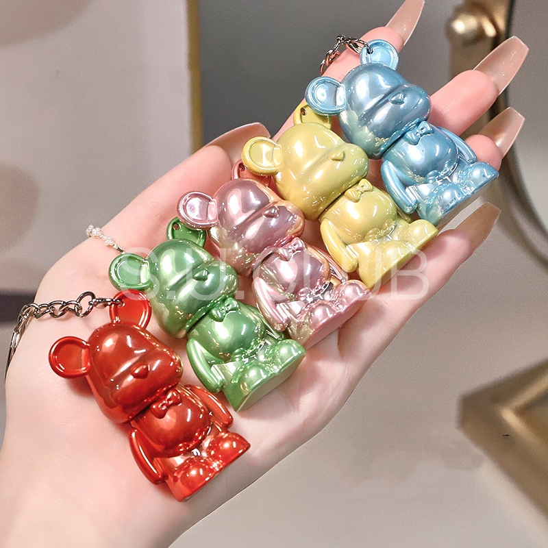 Móc khóa gấu son môi/son bóng lì lâu trôi chống nước dưỡng ẩm dùng cho học sinh