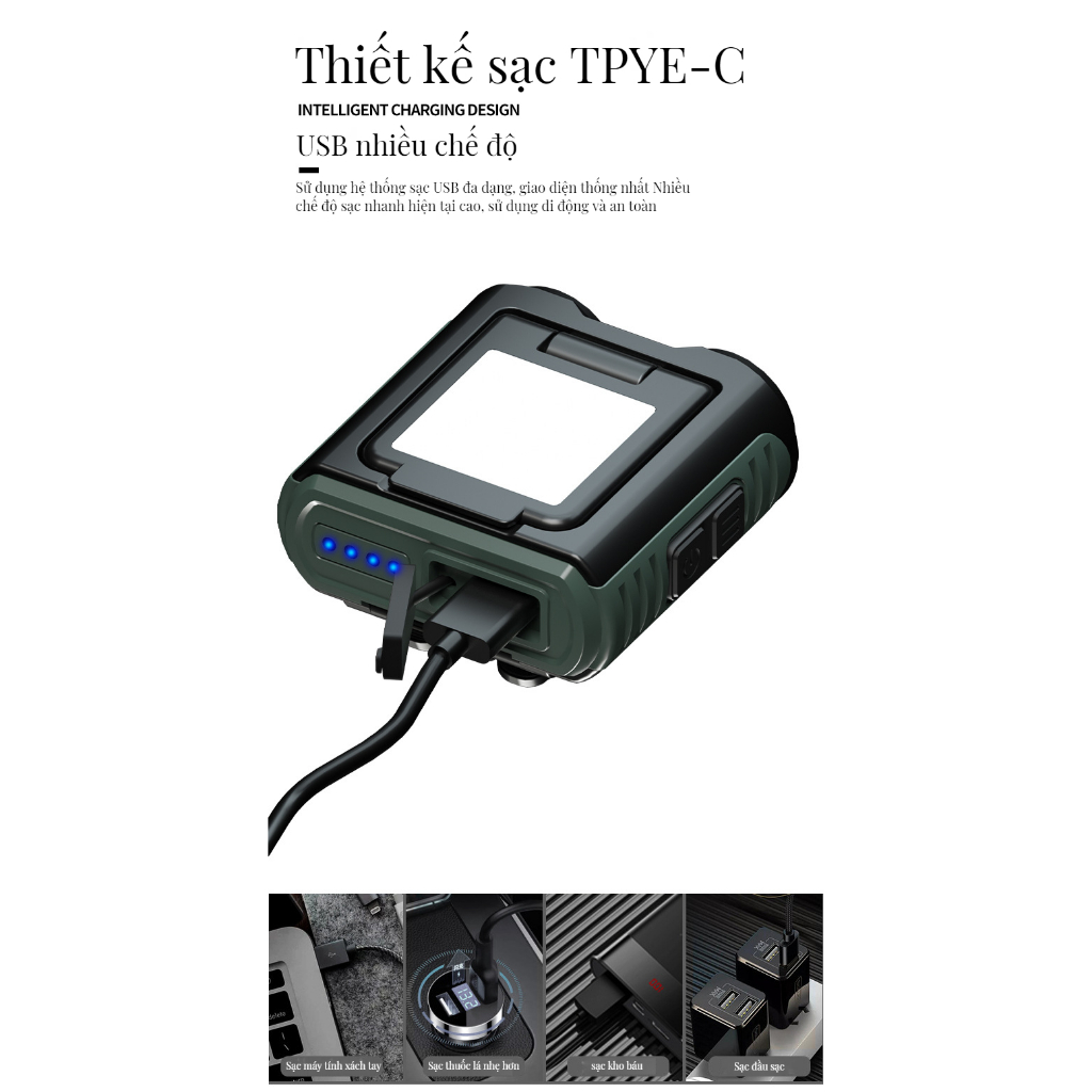 Đèn Pin Đa Năng Có Móc Khóa Nam Châm Loại c Tiện Dụng