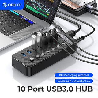HUB USB 3.0 ORICO 16 cổng với nguồn điện 12V có công tắc bật/ tắt cho máy tính bàn/ laptop (CT2U3)