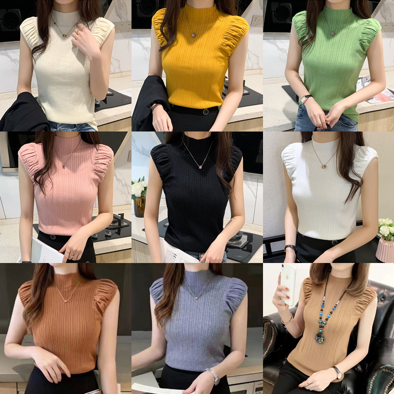 Áo Dệt Kim Màu Trơn Thời Trang Mùa Hè Cho Nữ