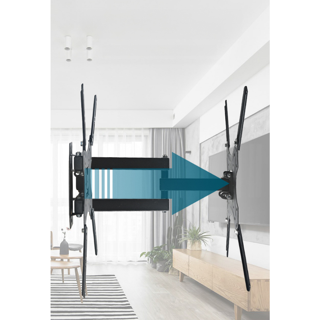 Full Dynamic TV Wall Mount cho màn hình TV đứng 32 "đến 55" có thể điều chỉnh lên xuống