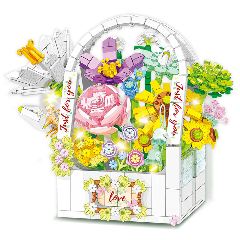 Bộ Đồ Chơi Lắp Ráp lego Hình Bó Hoa Hồng Nhỏ Thích Hợp Làm Quà Tặng Sinh Nhật Cho Bé Gái