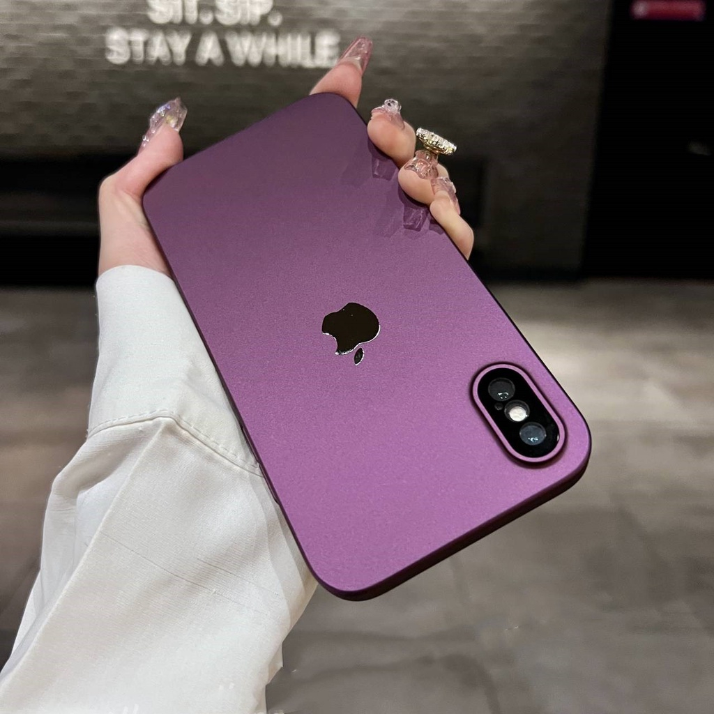 Sang Trọng Ốp Điện Thoại pc Cứng Siêu Mỏng Mặt Nhám Cho iphone 11 11 pro 11 pro max 12 pro max x xr xsmax 7plus 8plus