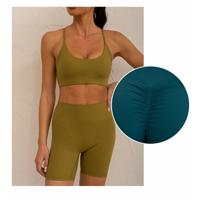 Áo tập gym nữ  gym bra  áo bra tập gym  Đồ tập thể thao gym Dây Chéo Lưng & Quần Bó Sát Tập Yoga