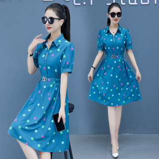 Đầm Sơ Mi Tay Dài Màu Xanh Navy S-5Xl
