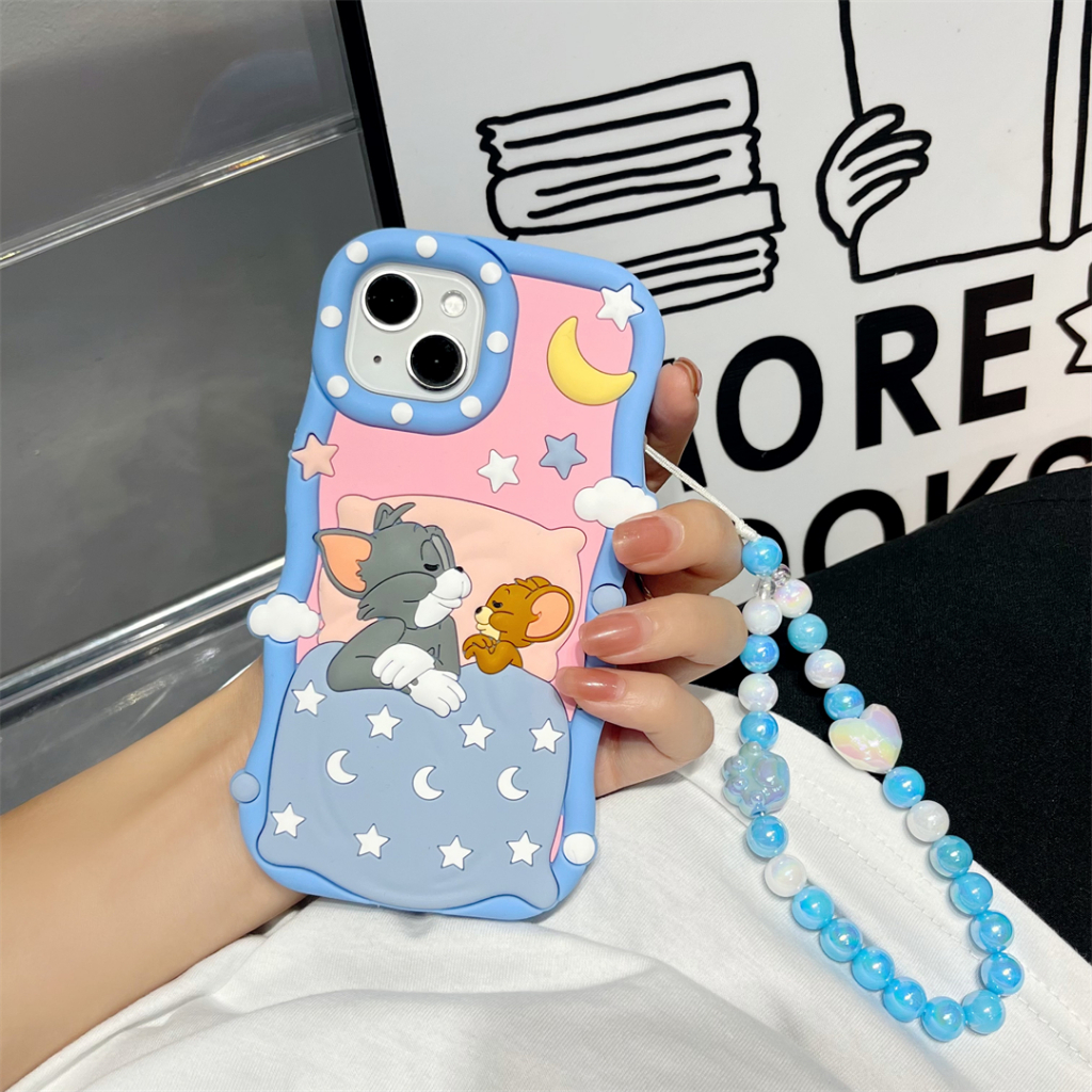 Silicone Ốp Điện Thoại Silicon Hình Mèo Và Chuột Cho iphone 14promax 13 iphone11 12 promax
