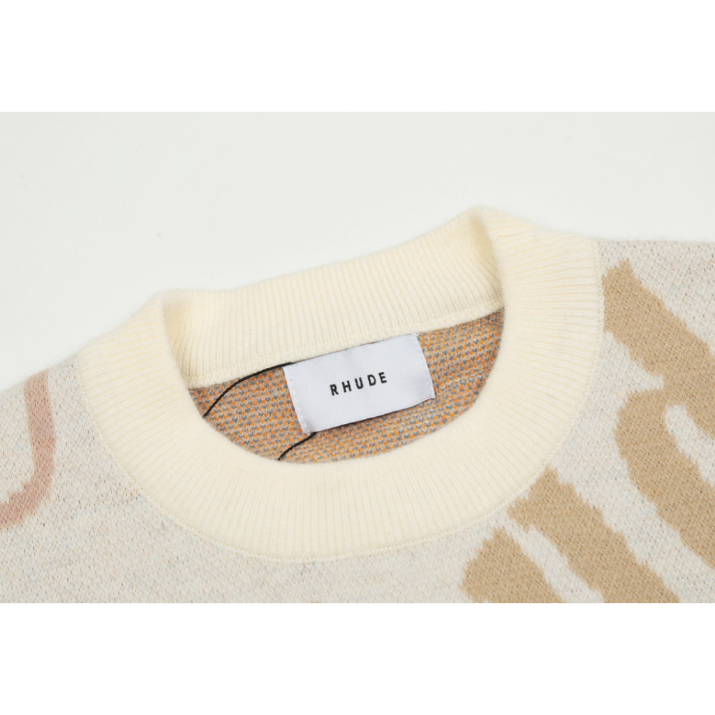 Áo Thu Đông Mới Của Mùa Đông ❤️Rhude rhude❤️ Niche Áo sweater Dệt Kim Dáng Rộng Kiểu Đường Phố Cá Tính Cho Nam Và Nữ