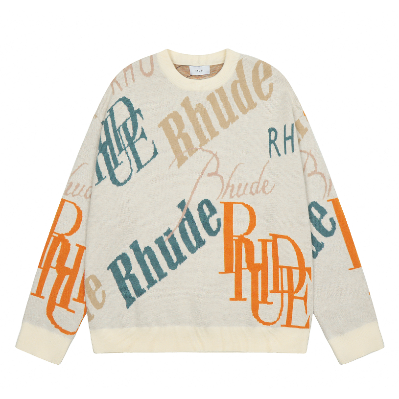 Áo Thu Đông Mới Của Mùa Đông ❤️Rhude rhude❤️ Niche Áo sweater Dệt Kim Dáng Rộng Kiểu Đường Phố Cá Tính Cho Nam Và Nữ