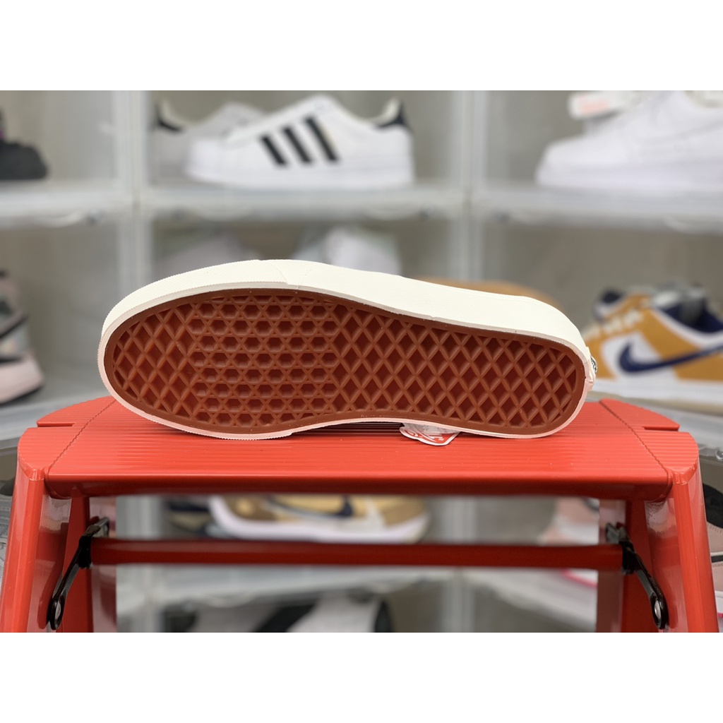 Vans Giày Thể Thao Da Màu Nâu Phong Cách retro Cá Tính