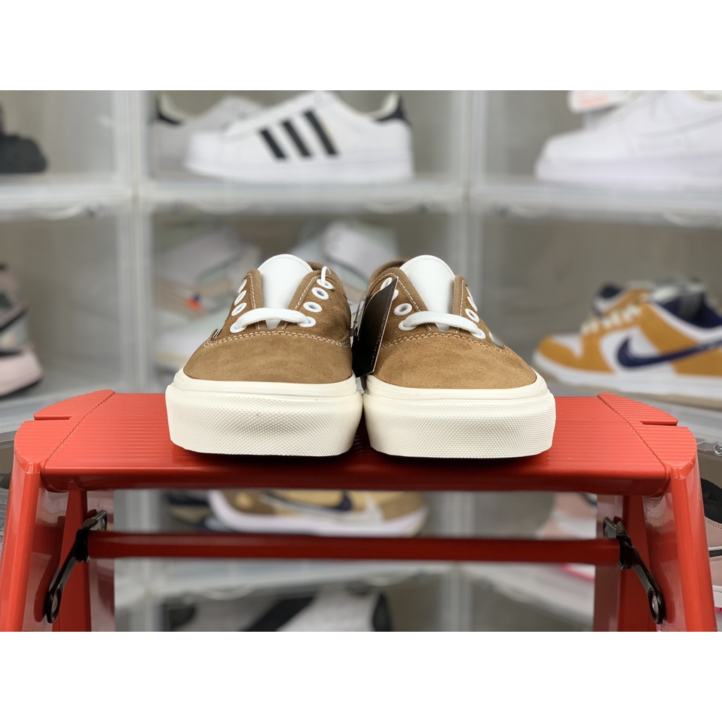 Vans Giày Thể Thao Da Màu Nâu Phong Cách retro Cá Tính