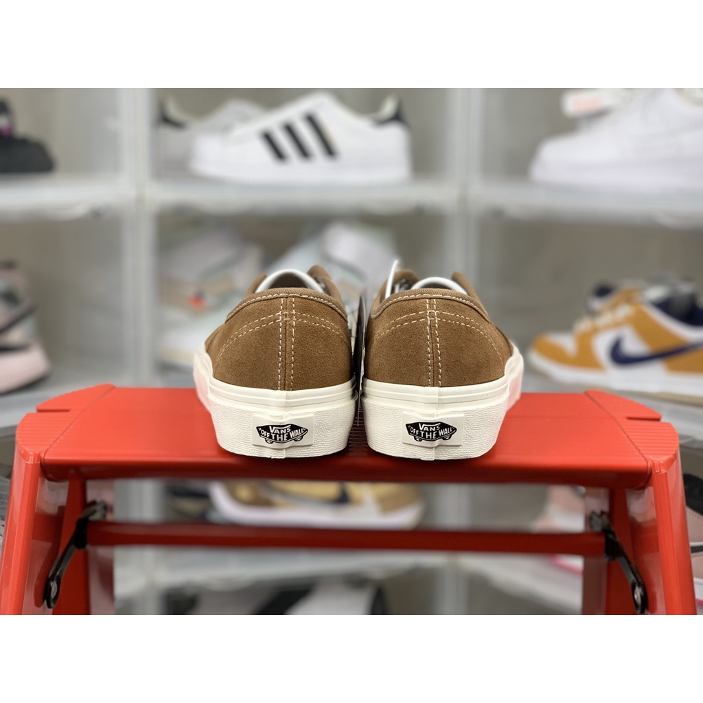 Vans Giày Thể Thao Da Màu Nâu Phong Cách retro Cá Tính