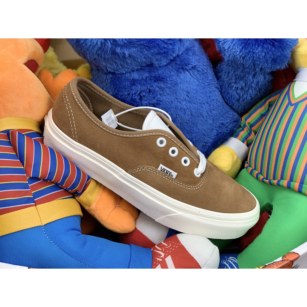 Vans Giày Thể Thao Da Màu Nâu Phong Cách retro Cá Tính