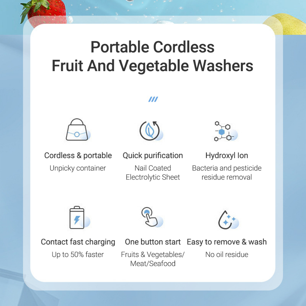 Xiaomi Thiết Bị Làm Sạch Trái Cây Và Rau Củ Quả hormone Giảm Vi Khuẩn Cho Nhà Bếp