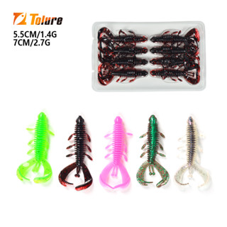 Tl Mồi Mềm 55mm / 1.4g / 10 chiếc 70mm / 2.7g / 8 chiếc Mồi Câu Cá Mềm Tôm Tôm Hùm Nhựa Mềm Mồi Câu Cá Nước Ngọt Mồi Nhân Tạo