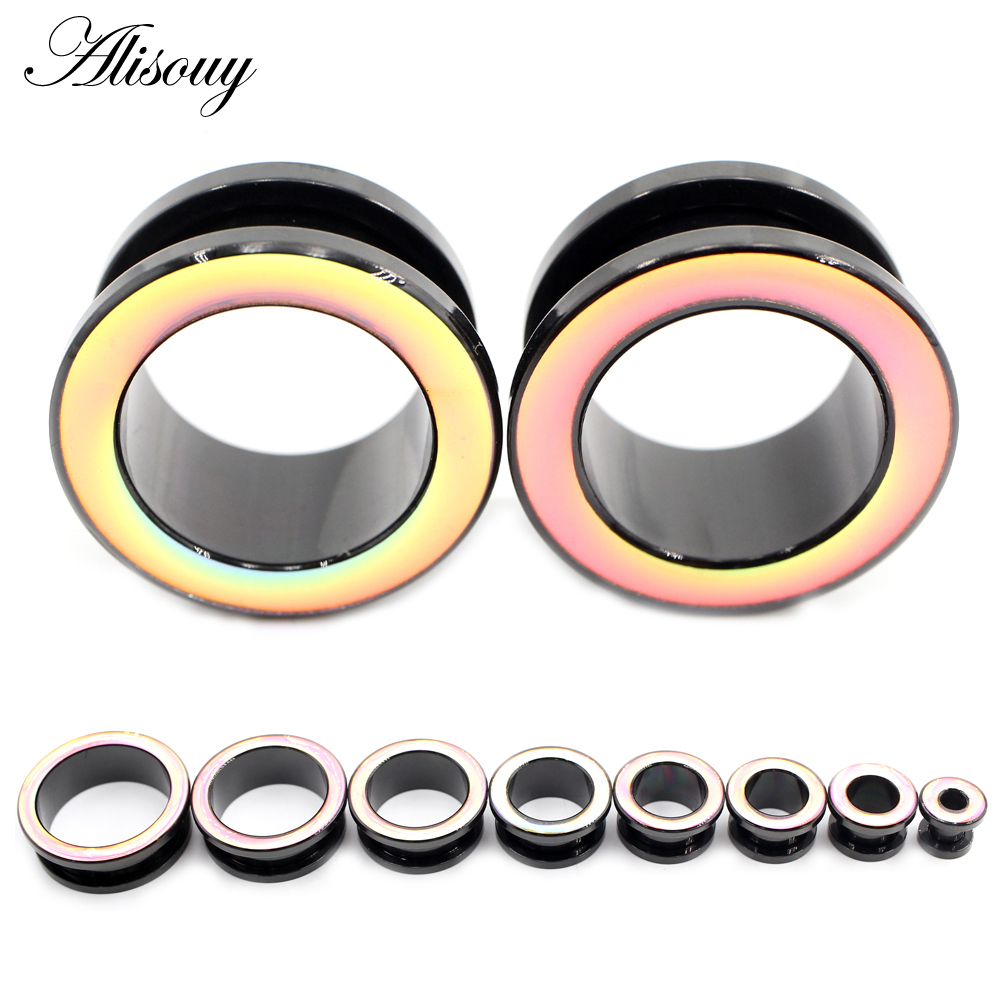 Alisouy Set 2 Khuyên Nong Tai Tròn Bằng Thép Không Gỉ