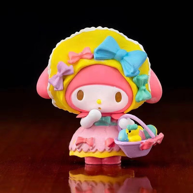 Mô Hình Giỏ Hoa sanrio my melody 5.8cm Bằng pvc Phong Cách Hoạt Hình Dễ Thương Trang Trí Bánh Kem
