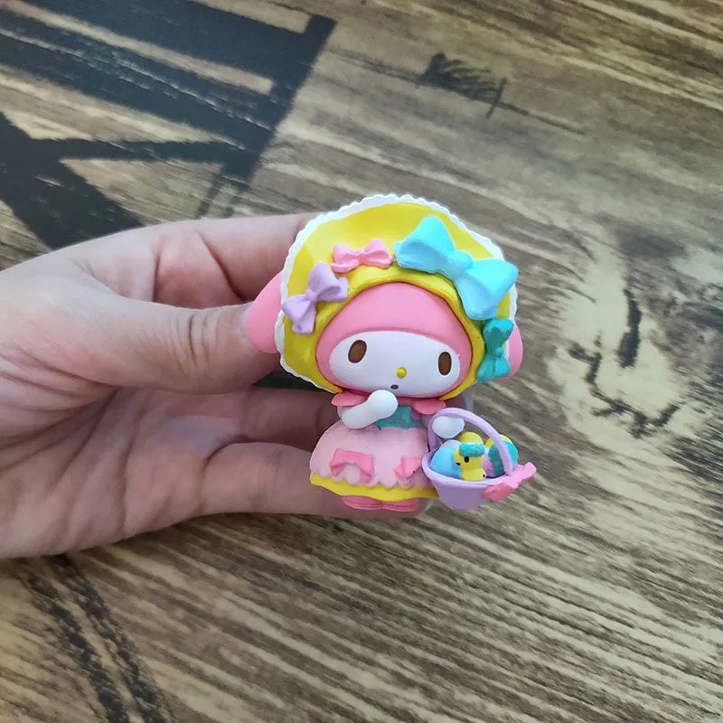 Mô Hình Giỏ Hoa sanrio my melody 5.8cm Bằng pvc Phong Cách Hoạt Hình Dễ Thương Trang Trí Bánh Kem