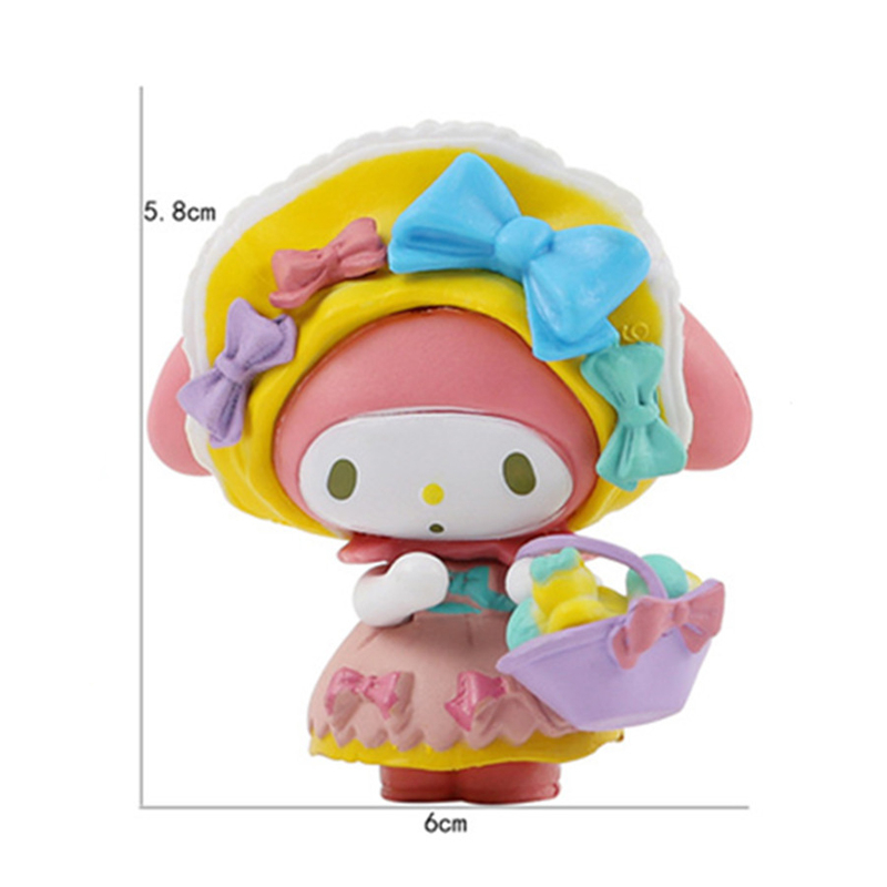 Mô Hình Giỏ Hoa sanrio my melody 5.8cm Bằng pvc Phong Cách Hoạt Hình Dễ Thương Trang Trí Bánh Kem