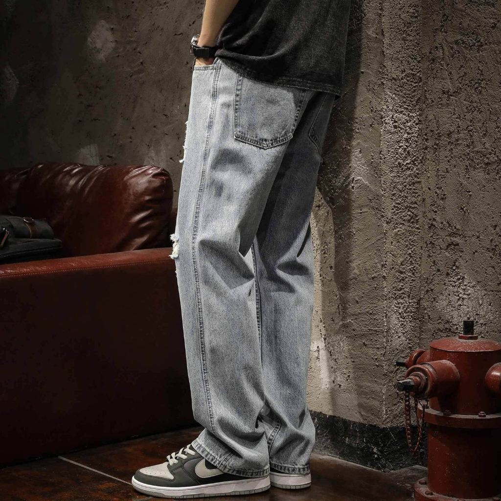 Quần jeans Dài Rách Gối Thời Trang Dành Cho Nam