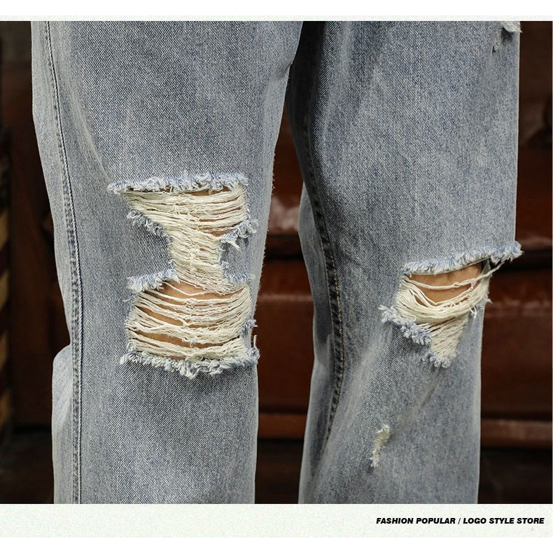 Quần jeans Dài Rách Gối Thời Trang Dành Cho Nam