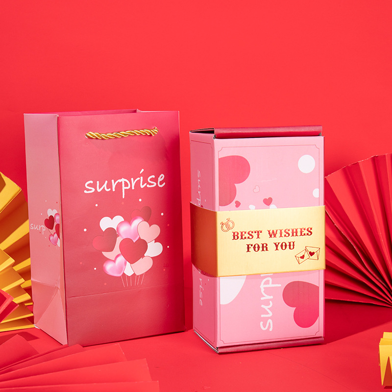 Fun surprise Hộp Quà Phong Bì Màu Đỏ Lãng Mạn Làm Quà Tặng Sinh Nhật Cho Người Lớn Trẻ Em