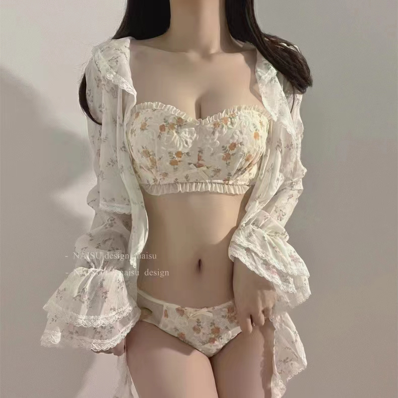 Mới set Áo Ngực & Quần Lót Nữ Họa Tiết Hoa Đơn Giản