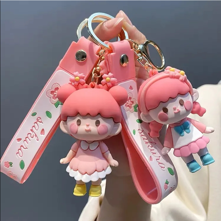 Chìa Khóa Khóa Cho Phụ Nữ Dễ Thương Màu Hồng Hoa Anh Đào Thiếu Nữ Trái Tim Chìa Khóa Xe Móc Mặt Dây Chuyền Túi Đồ Trang Trí Móng Tay Cắt Bạn Thân Quà Tặng