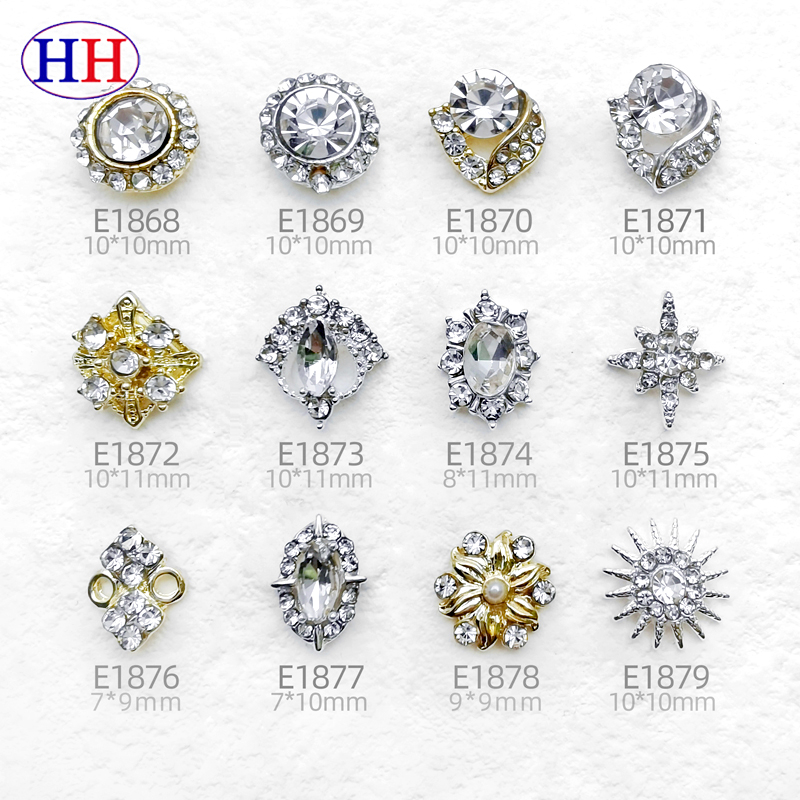 Manicure Phụ Kiện Trang Sức Bằng Hợp Kim Đính Đá Hình Trái Tim Ngôi Sao Trang Trí Móng Tay diy Sản Xuất Bán Sỉ