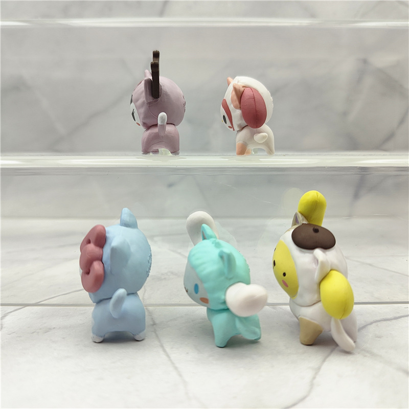 SANRIO Set 5 Mô Hình Nhân Vật Phim Hoạt Hình hello kitty 3-4cm