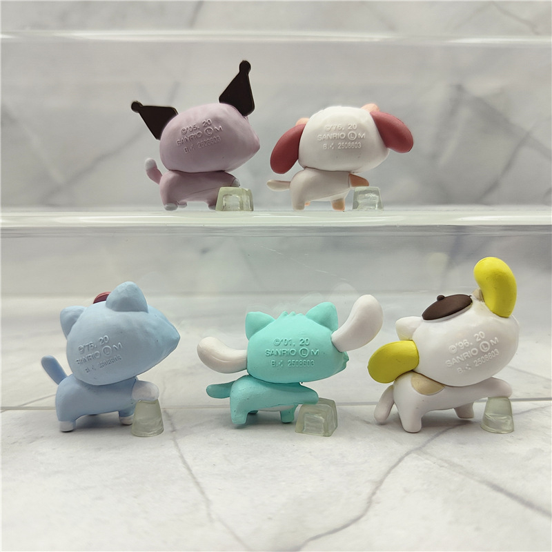 SANRIO Set 5 Mô Hình Nhân Vật Phim Hoạt Hình hello kitty 3-4cm