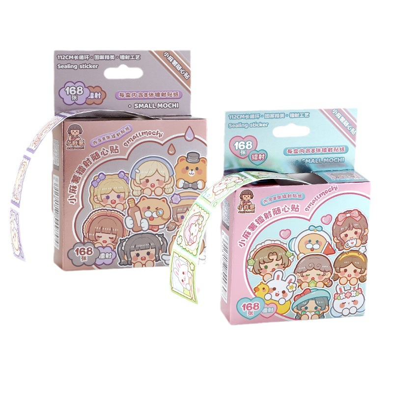 Mr. Paper 168 sheets /box Tia la-de sticker Cô gái truyện tranh dễ thương Trái Tim đăng Dán keo dán sáng tạo Tài liệu ghép tài liệu tay golem Ly DIY snack niêm phong Văn phòng phẩm trang trí