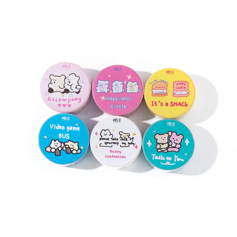 Mr. Paper 200cm/cuộn Washi băng Cô gái hàn quốc phong cách Dễ thương chữa lành gấu hoạt hình Tài liệu dán nền sáng tạo Hình ảnh sáng tạo Văn phòng phẩm trang trí băng