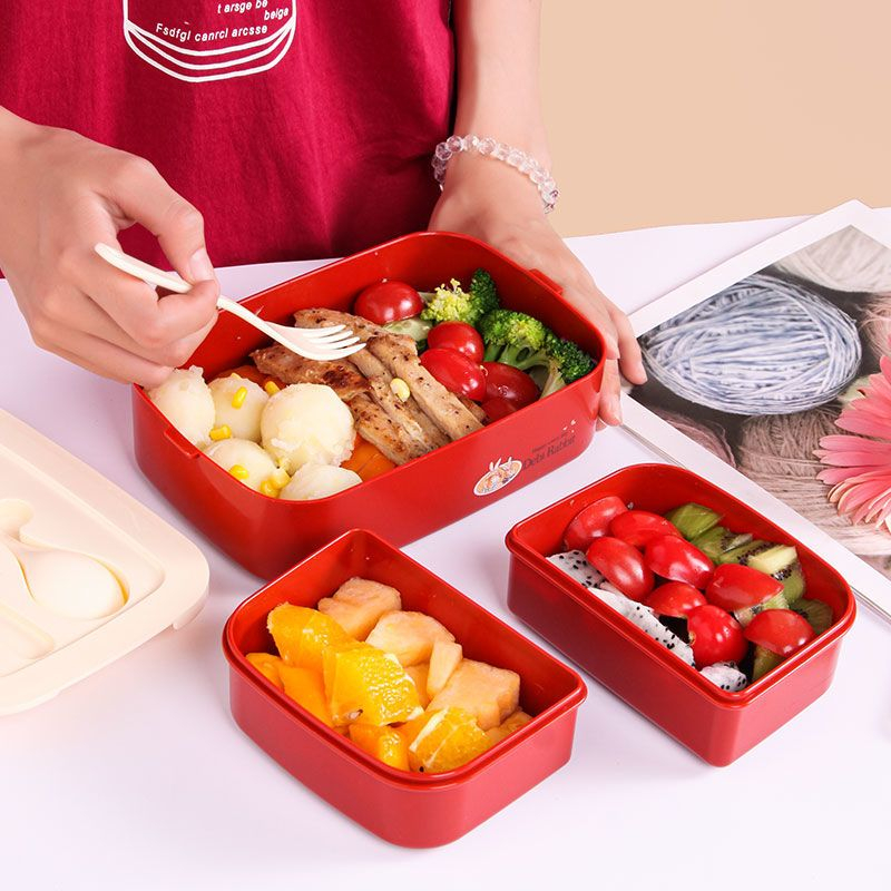 Hộp Đựng Cơm Trưa Phong Cách Nhật Bản Dễ Thương Có Thể Hâm Nóng Trong Lò Vi Sóng