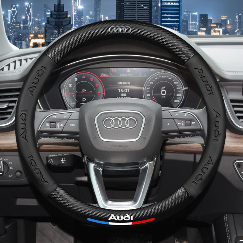 Vỏ Bọc Vô Lăng In logo 3d Bằng Sợi carbon Cho Xe Hơi audi a4 b8 a3 8p s3 a5 a6 s6 c6 q5 a8 r8 tt tts mk2 8j avant