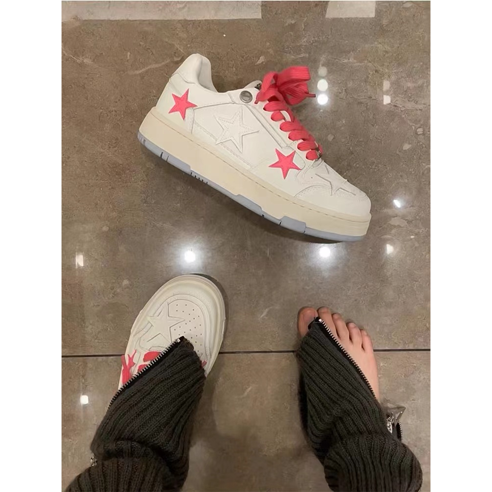 Giày Sneaker Vải ngôi sao Đáng Yêu Đế Bằng Phối Dây Bản To Giày Thể Thao Kiểu Nữ Mới 2023