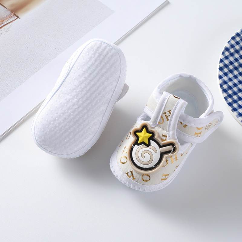 Giày Vải canvas Đế Bằng Chống Trượt Thoáng Khí Chất Lượng Cao Cho Bé Sơ Sinh 0-18 Tháng walkers