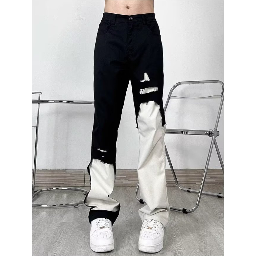 Mới Quần Jean Dài Dáng Ôm Phong Cách hip hop Mỹ Cá Tính Cho Nam Và Nữ