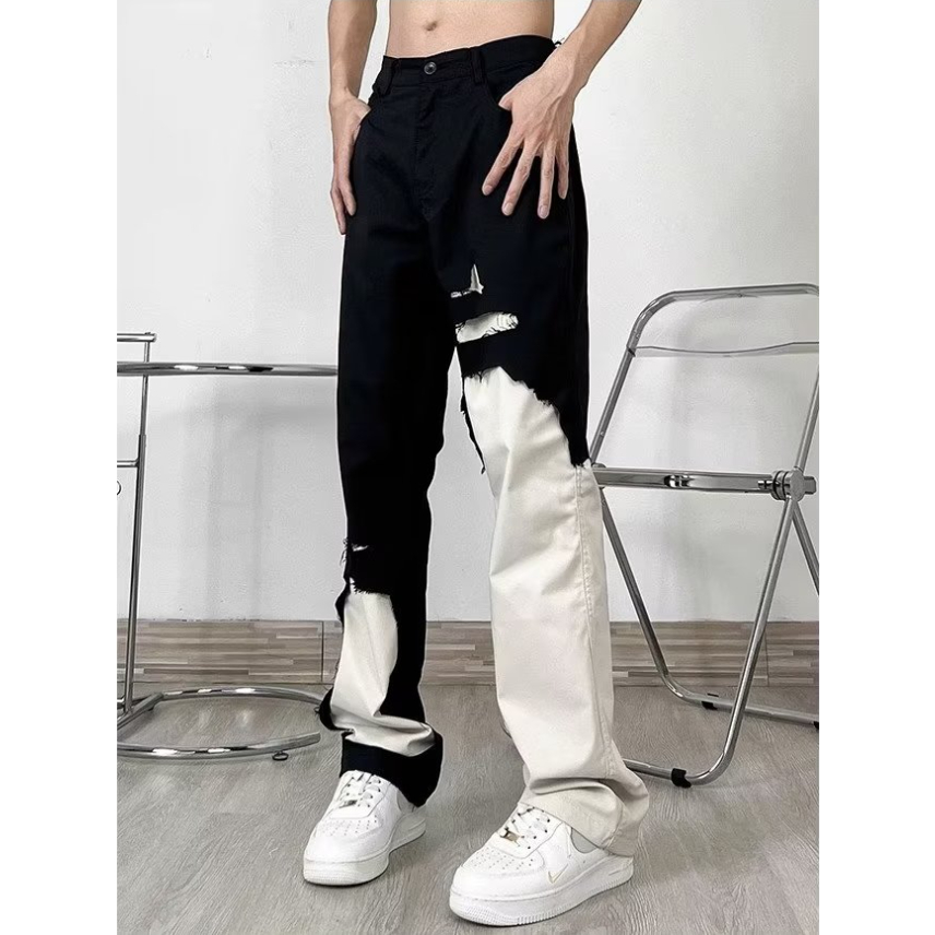 Mới Quần Jean Dài Dáng Ôm Phong Cách hip hop Mỹ Cá Tính Cho Nam Và Nữ