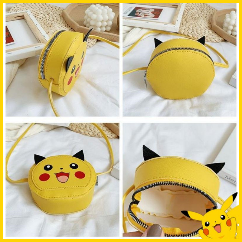 Pokemon kids bag girls' backpack cute zero purse children's Pikachu messenger bag shape diagonal bac