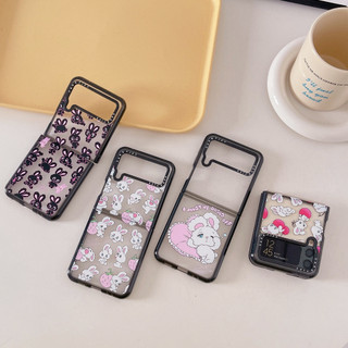 Ốp lưng Lonely Bunny Club Samsung Acrylic gập tương thích cho Galaxy Z Flip 6 Flip 5 Flip 4 Flip 3 5G bảo vệ